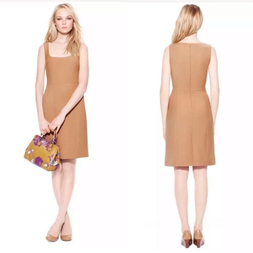 Tory Burch Camel Tan Sleeveless Sheath Dress